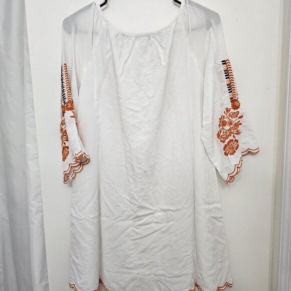 C/C Chic Connection White Embroidered Boho Peasant Bell Sleeve Dress S - Picture 6 of 11